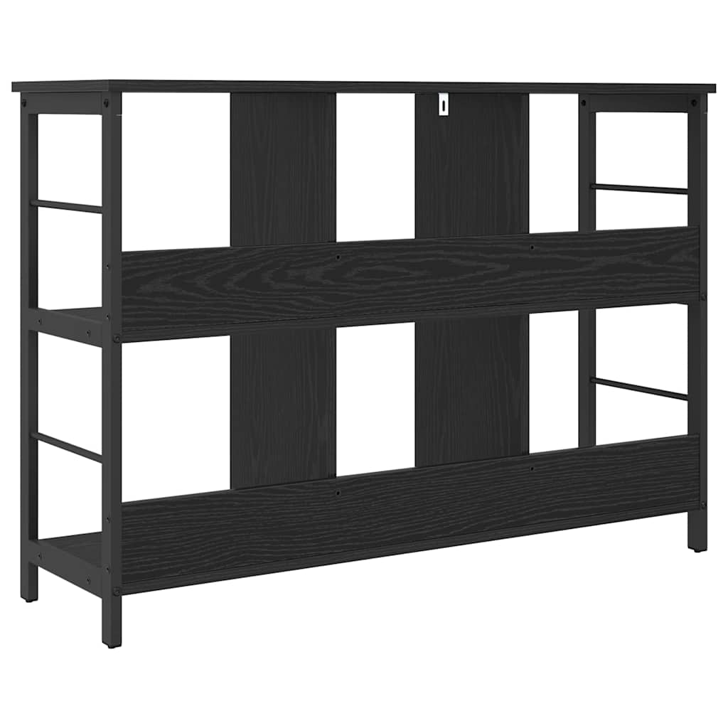 Boekenkast Zwart Eiken 102 x 32 x 72,5 cm Bewerkt hout is nu te koop bij PeponiXL, paradijselijk wonen!