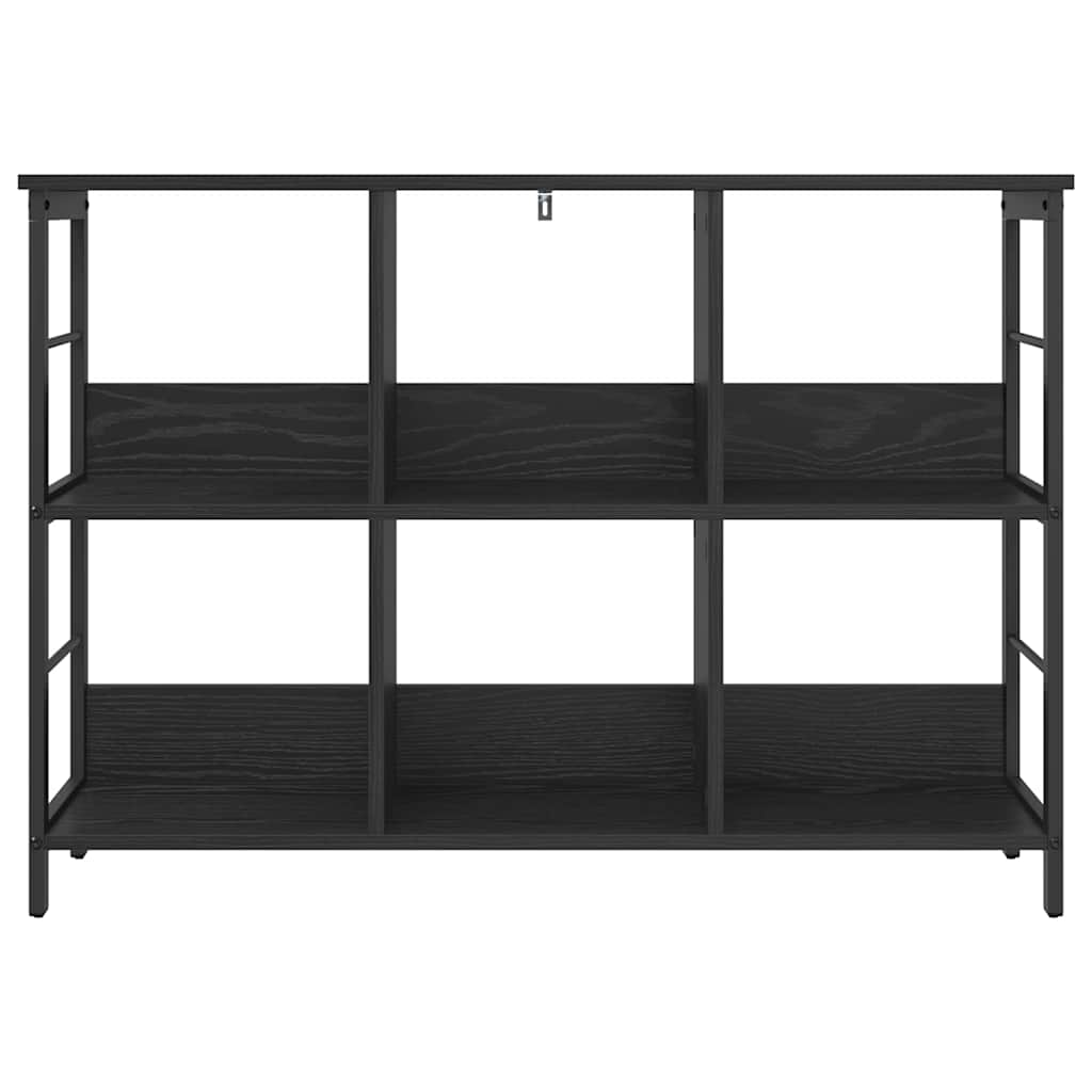 Boekenkast Zwart Eiken 102 x 32 x 72,5 cm Bewerkt hout is nu te koop bij PeponiXL, paradijselijk wonen!