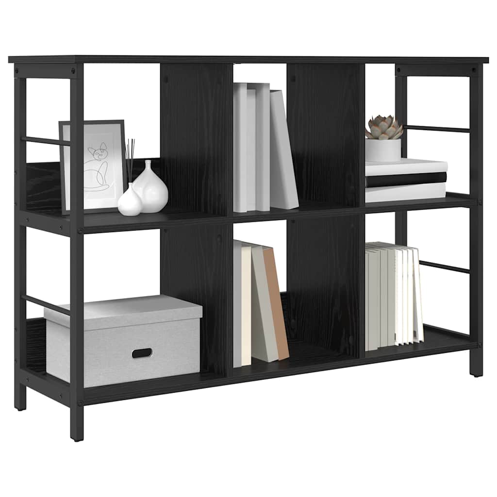 Boekenkast Zwart Eiken 102 x 32 x 72,5 cm Bewerkt hout is nu te koop bij PeponiXL, paradijselijk wonen!