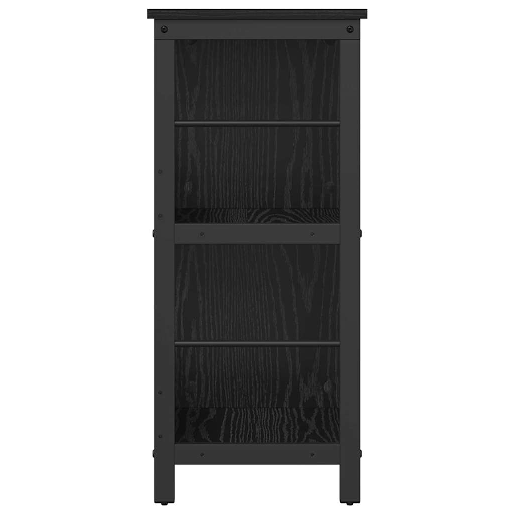 Boekenkast Zwart Eiken 102 x 32 x 72,5 cm Bewerkt hout is nu te koop bij PeponiXL, paradijselijk wonen!