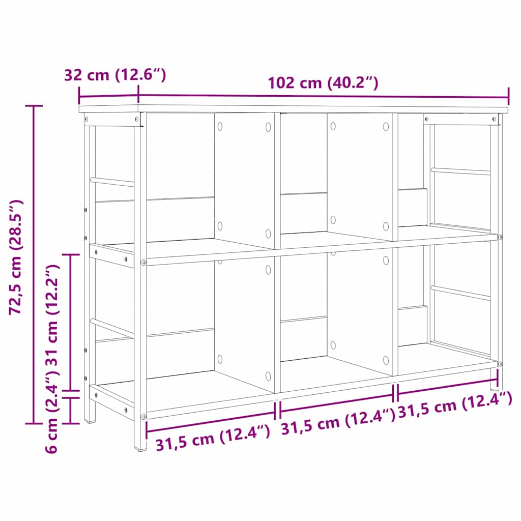 Boekenkast Gerookt eiken 102 x 32 x 72,5 cm Bewerkt hout is nu te koop bij PeponiXL, paradijselijk wonen!