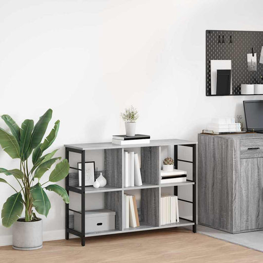 Boekenkast Grijs Sonoma 102 x 32 x 72,5 cm Bewerkt hout is nu te koop bij PeponiXL, paradijselijk wonen!
