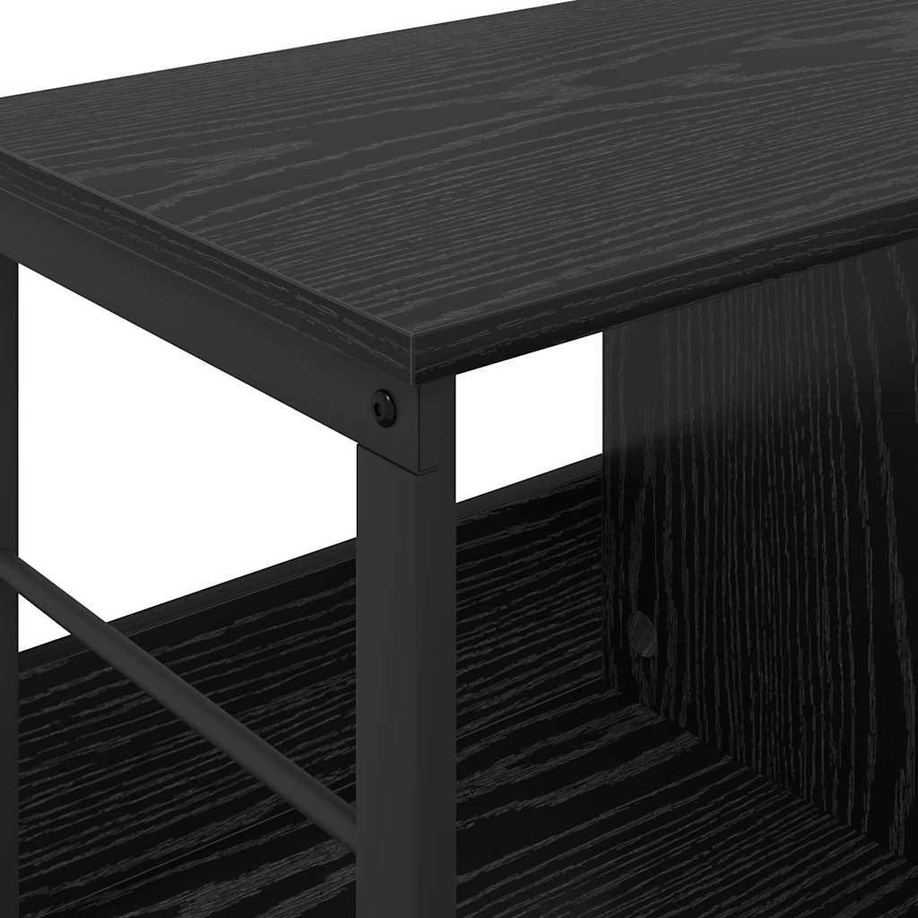 Boekenkast Zwart Eiken 102 x 32 x 40,5 cm Bewerkt hout is nu te koop bij PeponiXL, paradijselijk wonen!