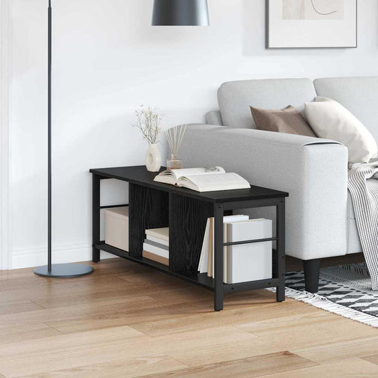 Boekenkast Zwart Eiken 102 x 32 x 40,5 cm Bewerkt hout is nu te koop bij PeponiXL, paradijselijk wonen!