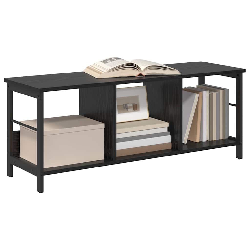 Boekenkast Zwart Eiken 102 x 32 x 40,5 cm Bewerkt hout is nu te koop bij PeponiXL, paradijselijk wonen!