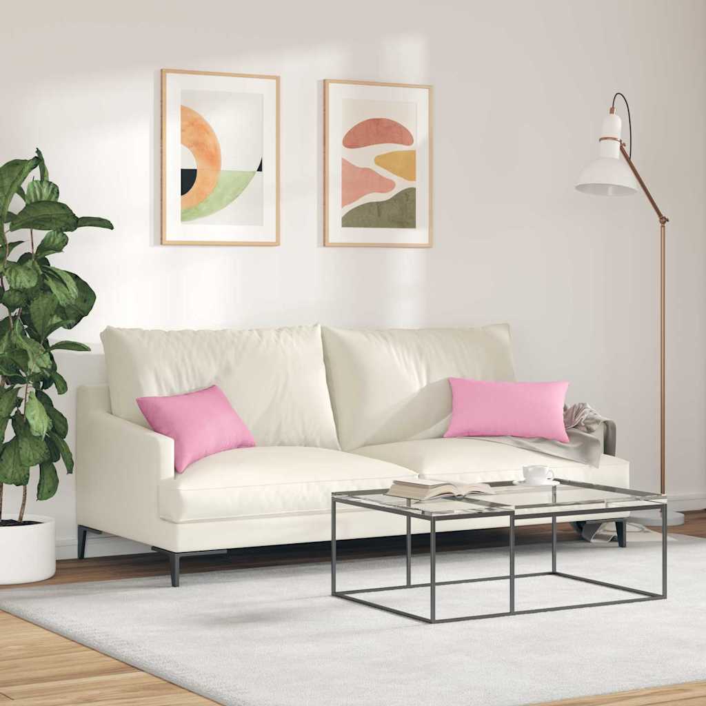 Sofa Kussens 2 stuks Roze 50 x 30 cm Stof is nu te koop bij PeponiXL, paradijselijk wonen!