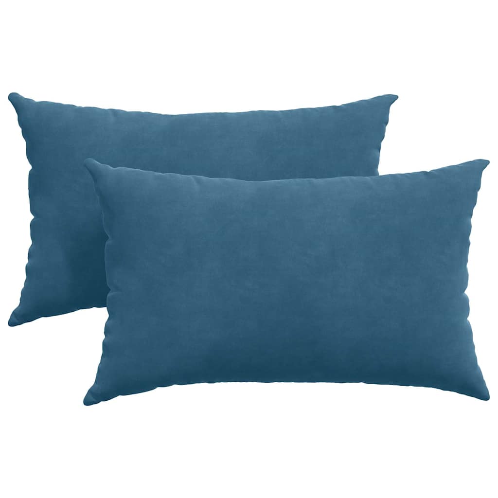 Sofa Kussens 2 stuks Blauw 50 x 30 cm Cordstof is nu te koop bij PeponiXL, paradijselijk wonen!