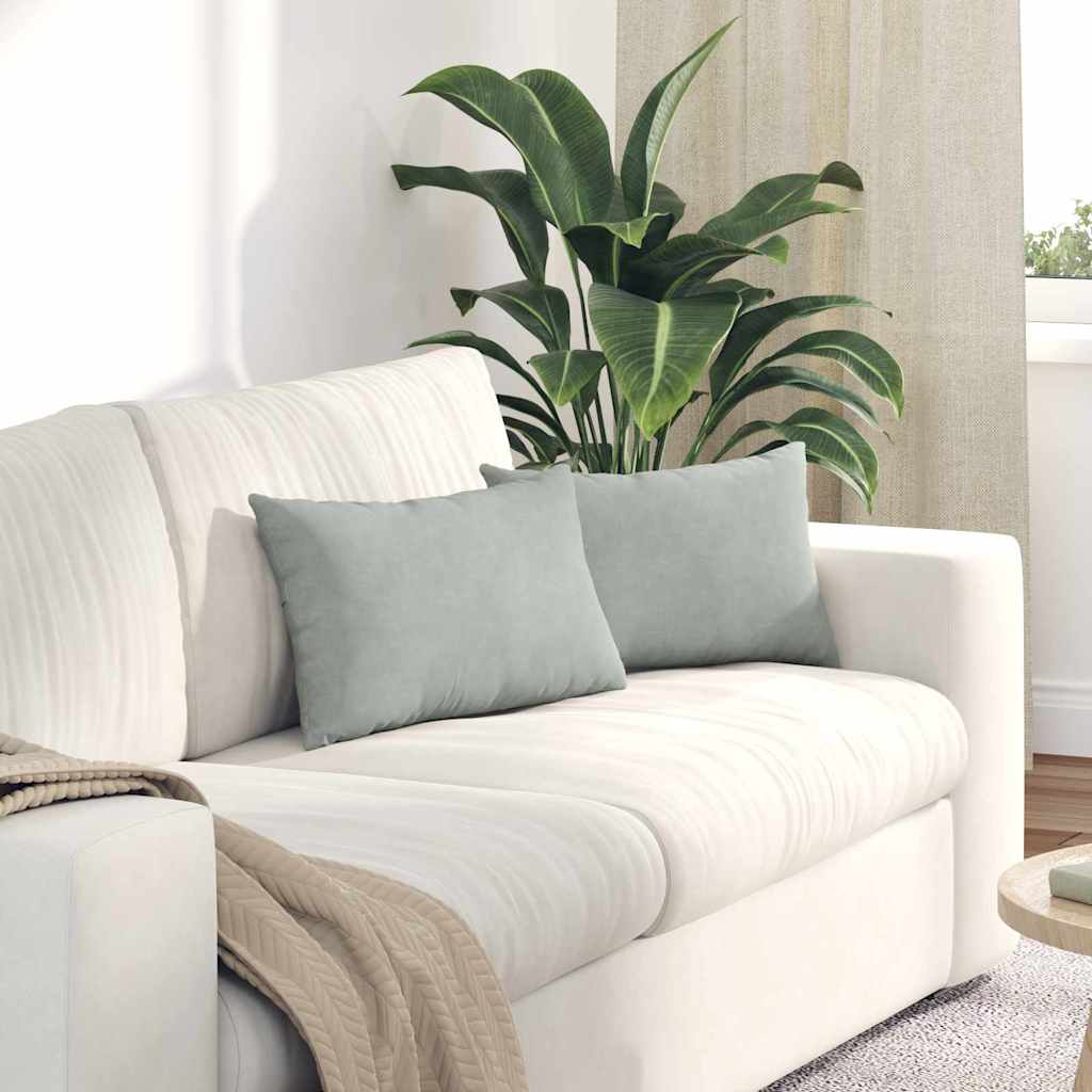 Sofa Kussens 2 stuks Lichtgrijs 50 x 30 cm Cordstof is nu te koop bij PeponiXL, paradijselijk wonen!