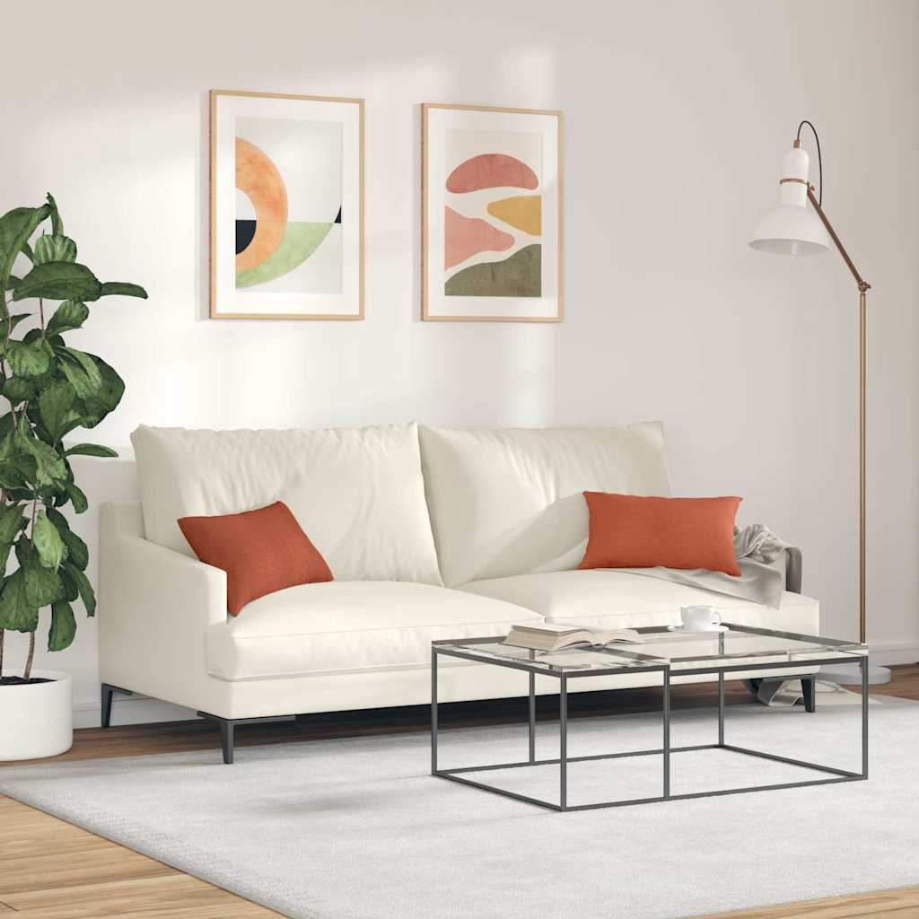 Sofa Kussens 2 stuks Rood-oranje 50 x 30 cm Cordstof is nu te koop bij PeponiXL, paradijselijk wonen!