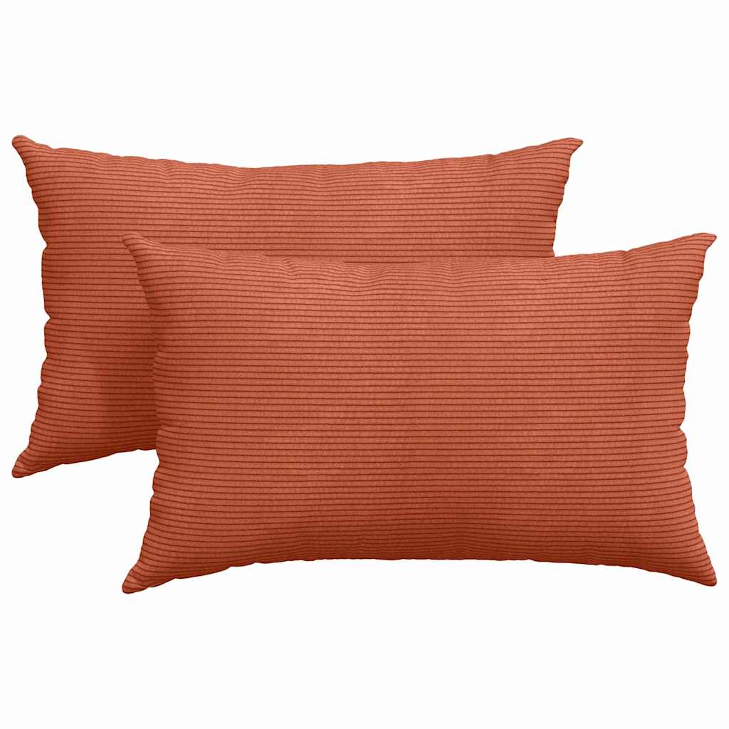 Sofa Kussens 2 stuks Rood-oranje 50 x 30 cm Cordstof is nu te koop bij PeponiXL, paradijselijk wonen!