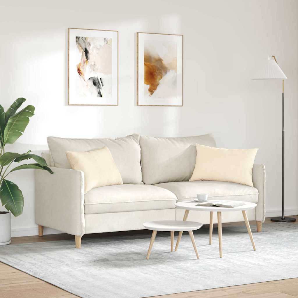 Sofa Kussens 2 stuks Crème 60 x 40 cm Cordstof is nu te koop bij PeponiXL, paradijselijk wonen!