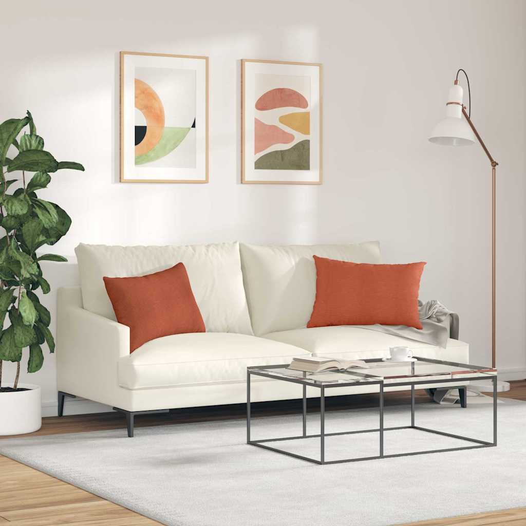 Sofa Kussens 2 stuks Rood-oranje 60 x 40 cm Cordstof is nu te koop bij PeponiXL, paradijselijk wonen!