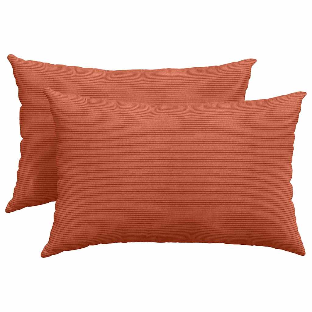 Sofa Kussens 2 stuks Rood-oranje 60 x 40 cm Cordstof is nu te koop bij PeponiXL, paradijselijk wonen!