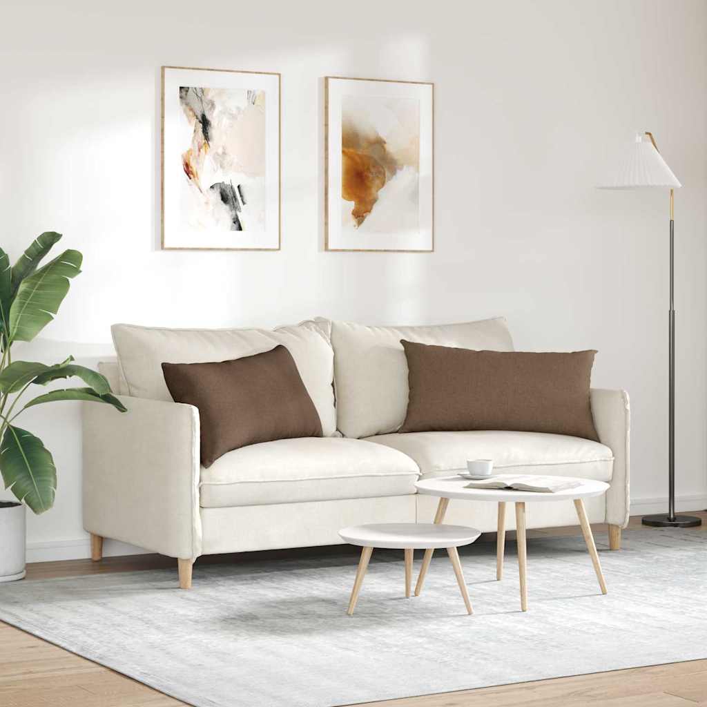 Sofa Kussens 2 stuks Bruin 80 x 40 cm Stof is nu te koop bij PeponiXL, paradijselijk wonen!
