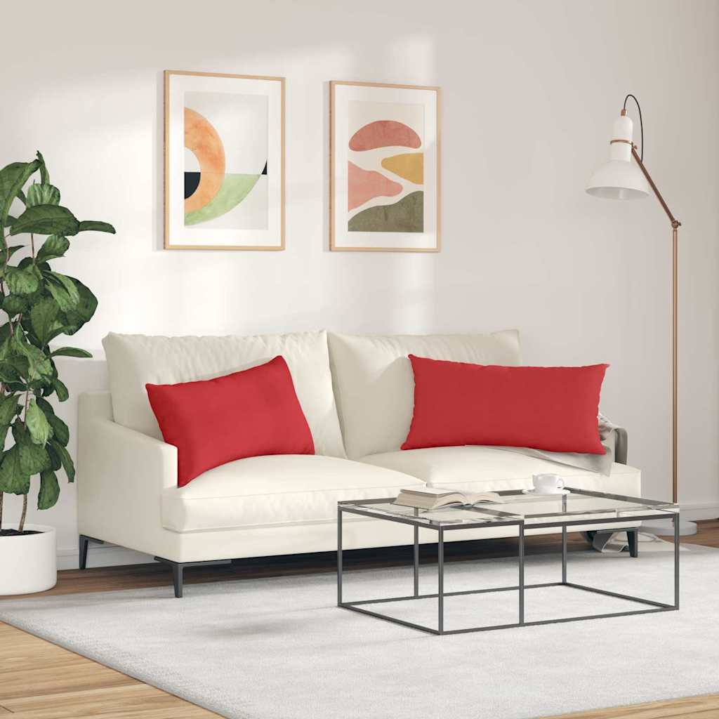 Sofa Kussens 2 stuks Rood 80 x 40 cm Stof is nu te koop bij PeponiXL, paradijselijk wonen!