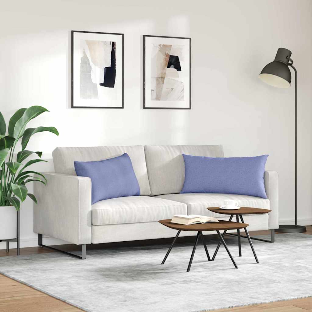 Sofa Kussens 2 stuks Blauw 80 x 40 cm Stof is nu te koop bij PeponiXL, paradijselijk wonen!