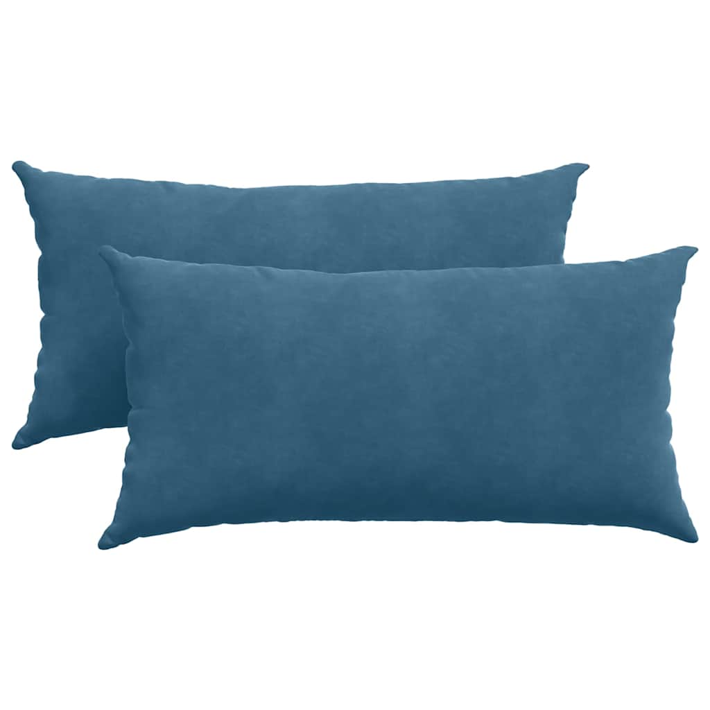 Sofa Kussens 2 stuks Blauw 80 x 40 cm Cordstof is nu te koop bij PeponiXL, paradijselijk wonen!