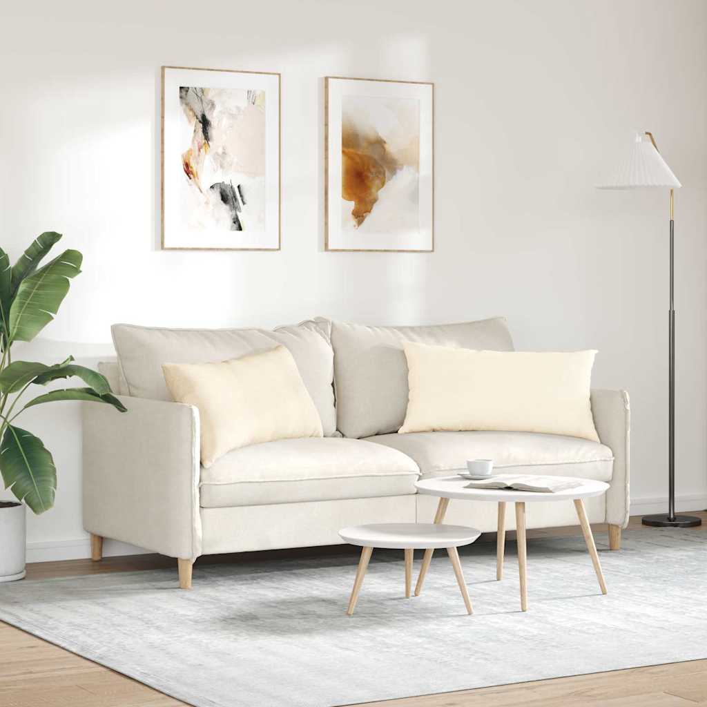Sofa Kussens 2 stuks Crème 80 x 40 cm Cordstof is nu te koop bij PeponiXL, paradijselijk wonen!