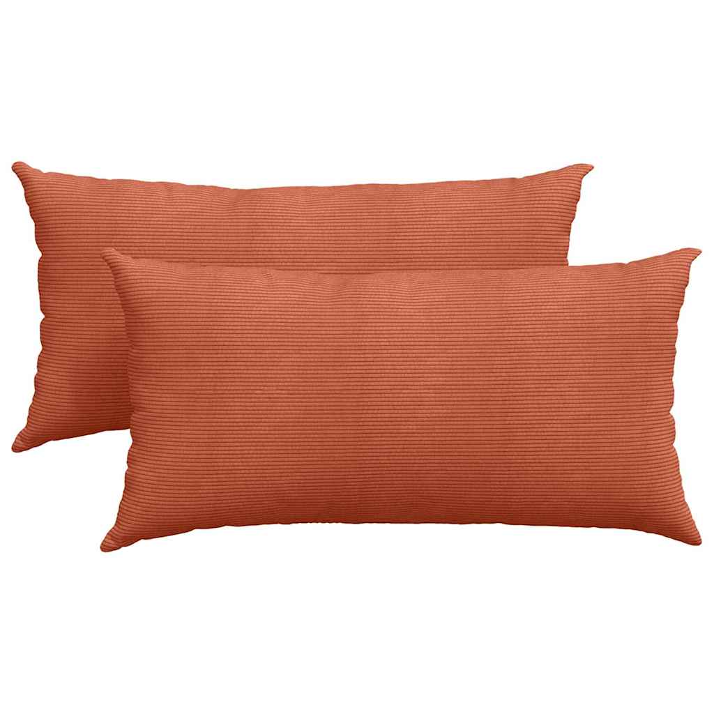 Sofa Kussens 2 stuks Rood-oranje 80 x 40 cm Cordstof is nu te koop bij PeponiXL, paradijselijk wonen!