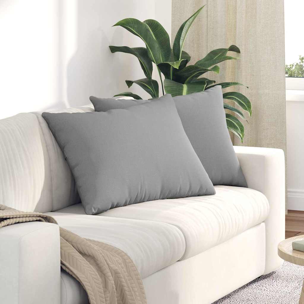 Sofa Kussens 2 stuks Grijs 70 x 50 cm Stof is nu te koop bij PeponiXL, paradijselijk wonen!