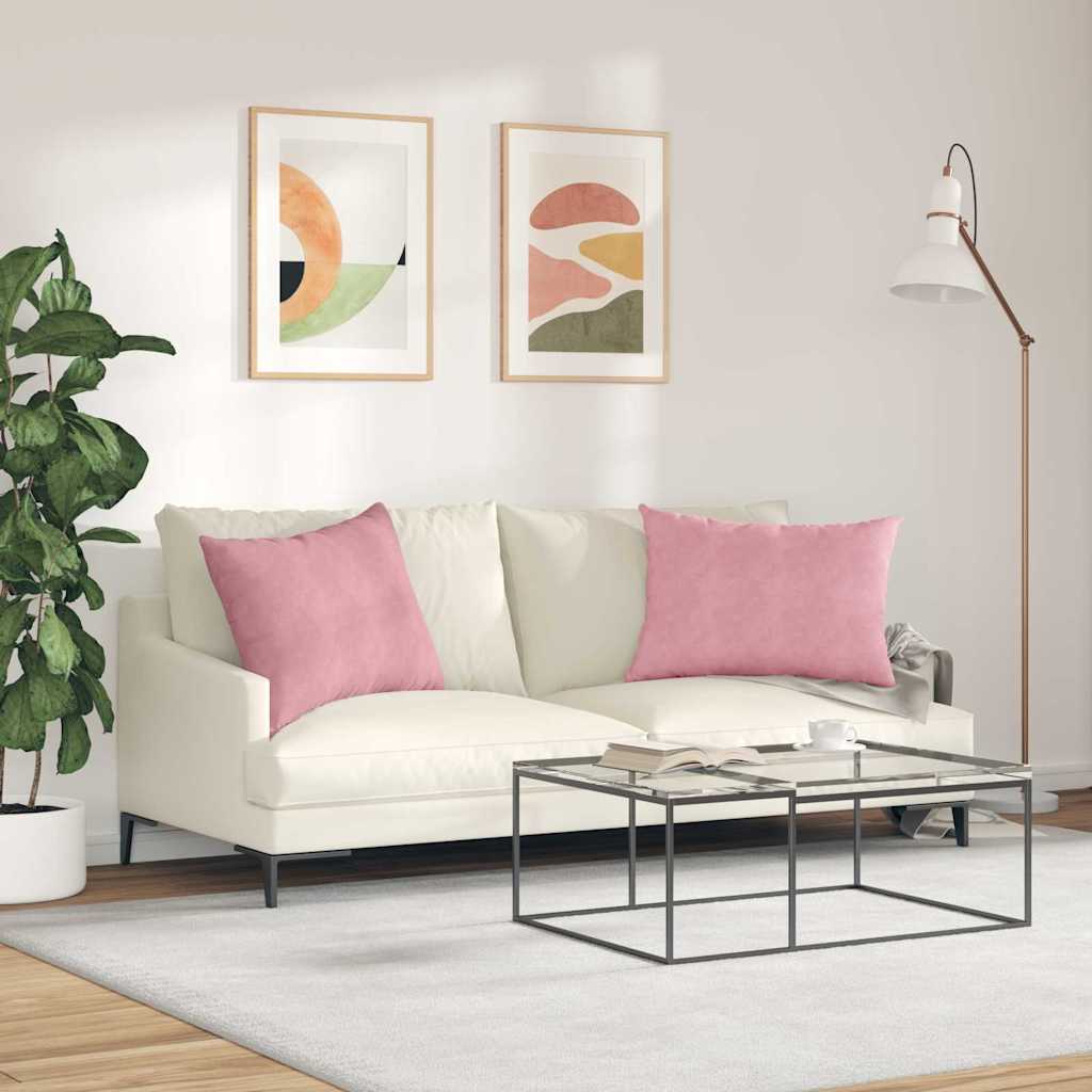 Sofa Kussens 2 stuks Roze 70 x 50 cm Cordstof is nu te koop bij PeponiXL, paradijselijk wonen!