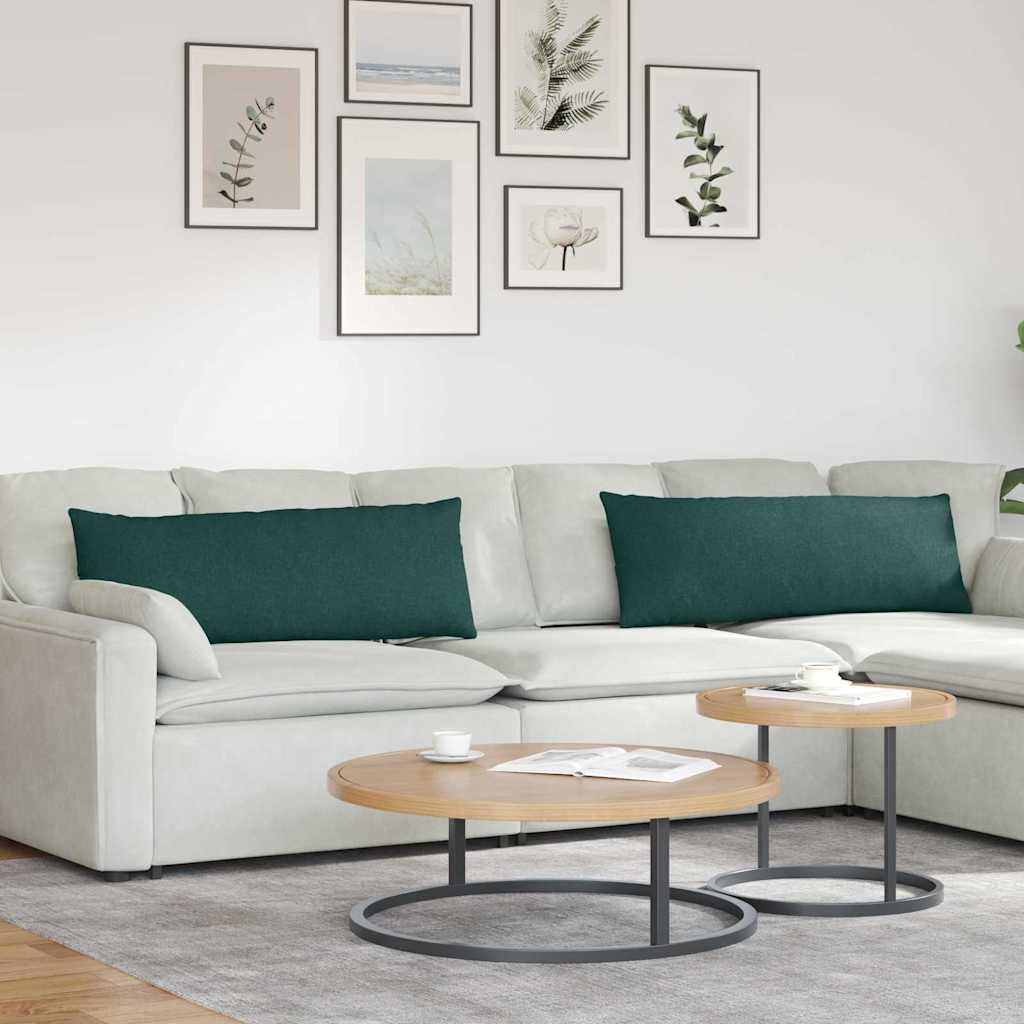 Sofa Kussens 2 stuks Donkergroen 120 x 40 cm Stof is nu te koop bij PeponiXL, paradijselijk wonen!