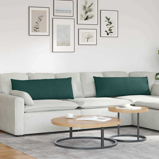 Sofa Kussens 2 stuks Donkergroen 120 x 40 cm Stof is nu te koop bij PeponiXL, paradijselijk wonen!