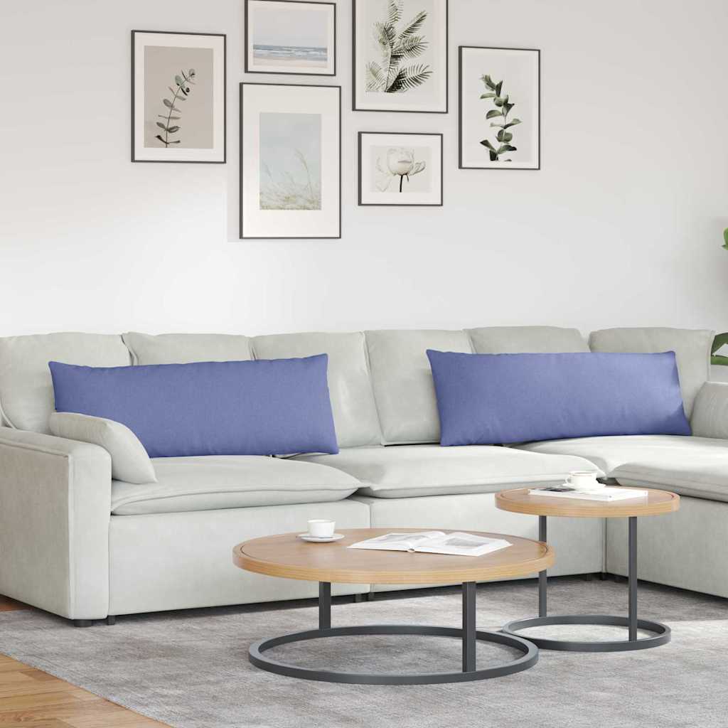 Sofa Kussens 2 stuks Blauw 120 x 40 cm Stof is nu te koop bij PeponiXL, paradijselijk wonen!
