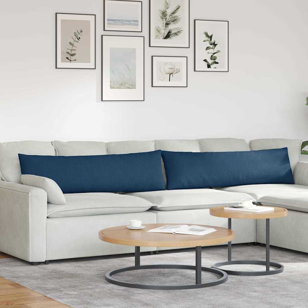 Sofa Kussens 2 stuks Blauw 145 x 40 cm Stof is nu te koop bij PeponiXL, paradijselijk wonen!