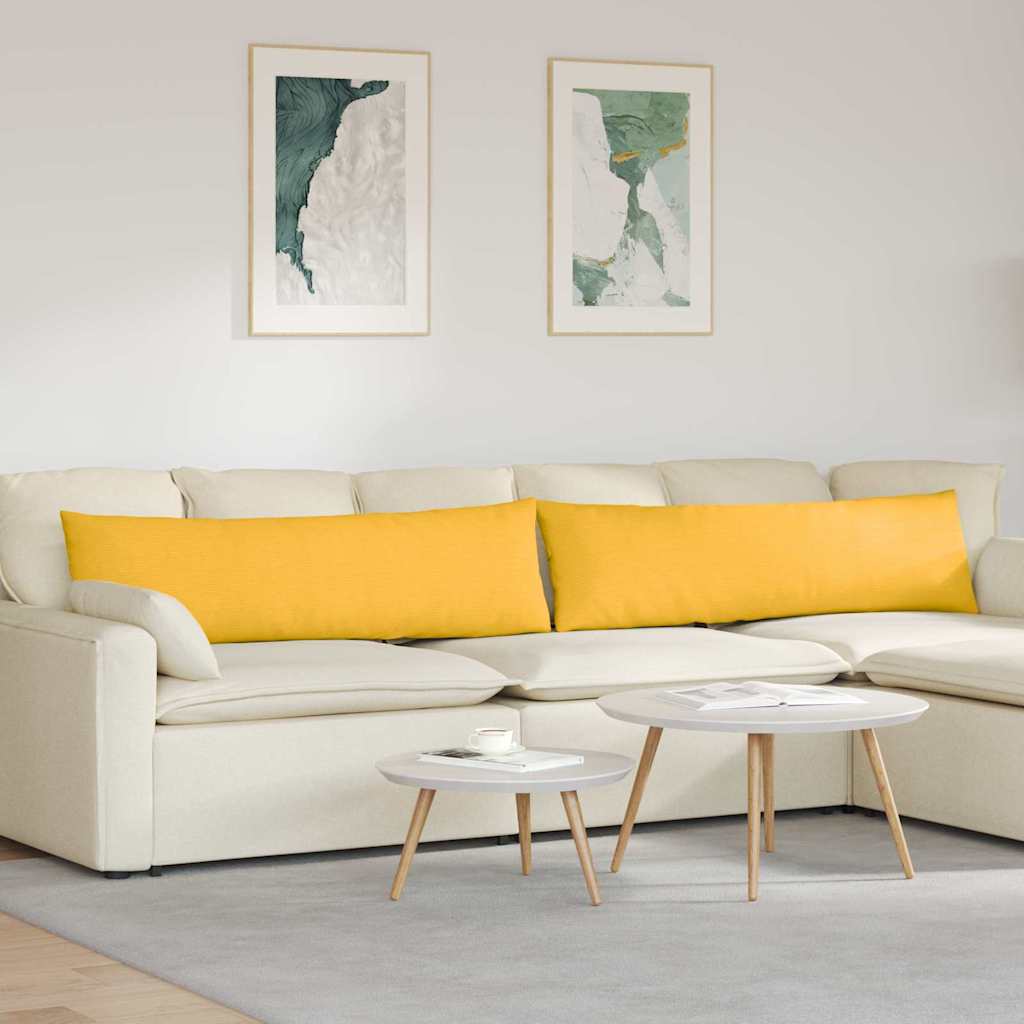 Sofa Kussens 2 stuks Lichtgeel 145 x 40 cm Cordstof is nu te koop bij PeponiXL, paradijselijk wonen!