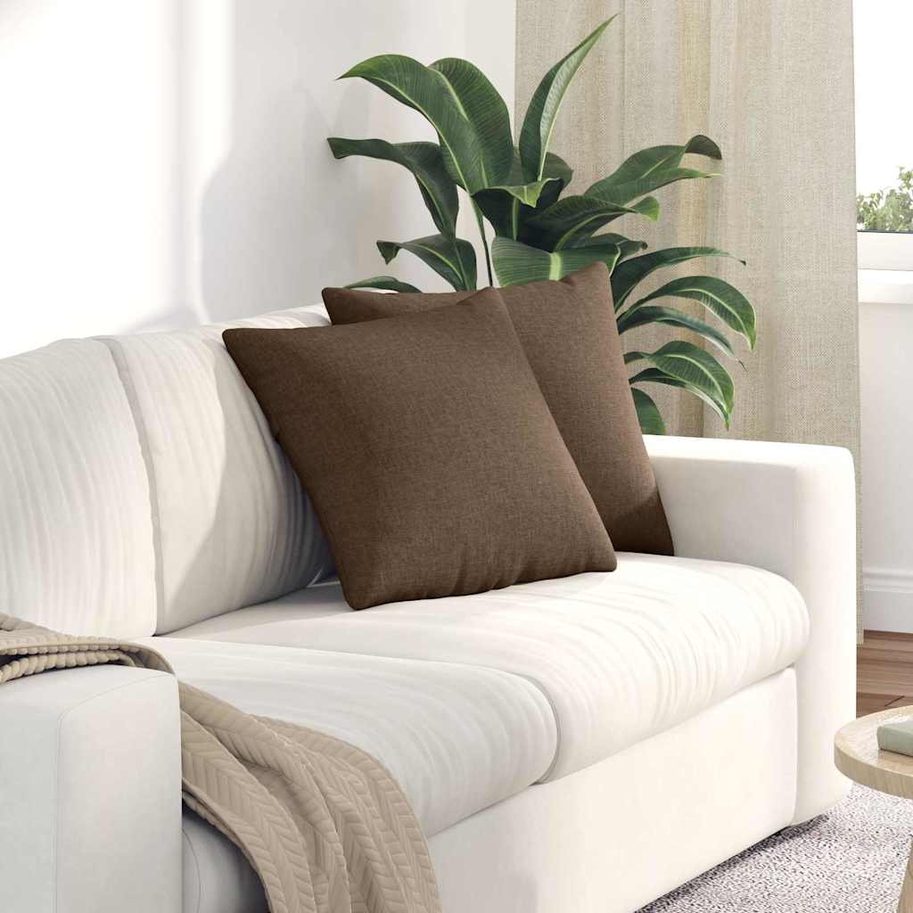 Sofa Kussens 2 pcs Bruin 45 x 45 cm Stof is nu te koop bij PeponiXL, paradijselijk wonen!