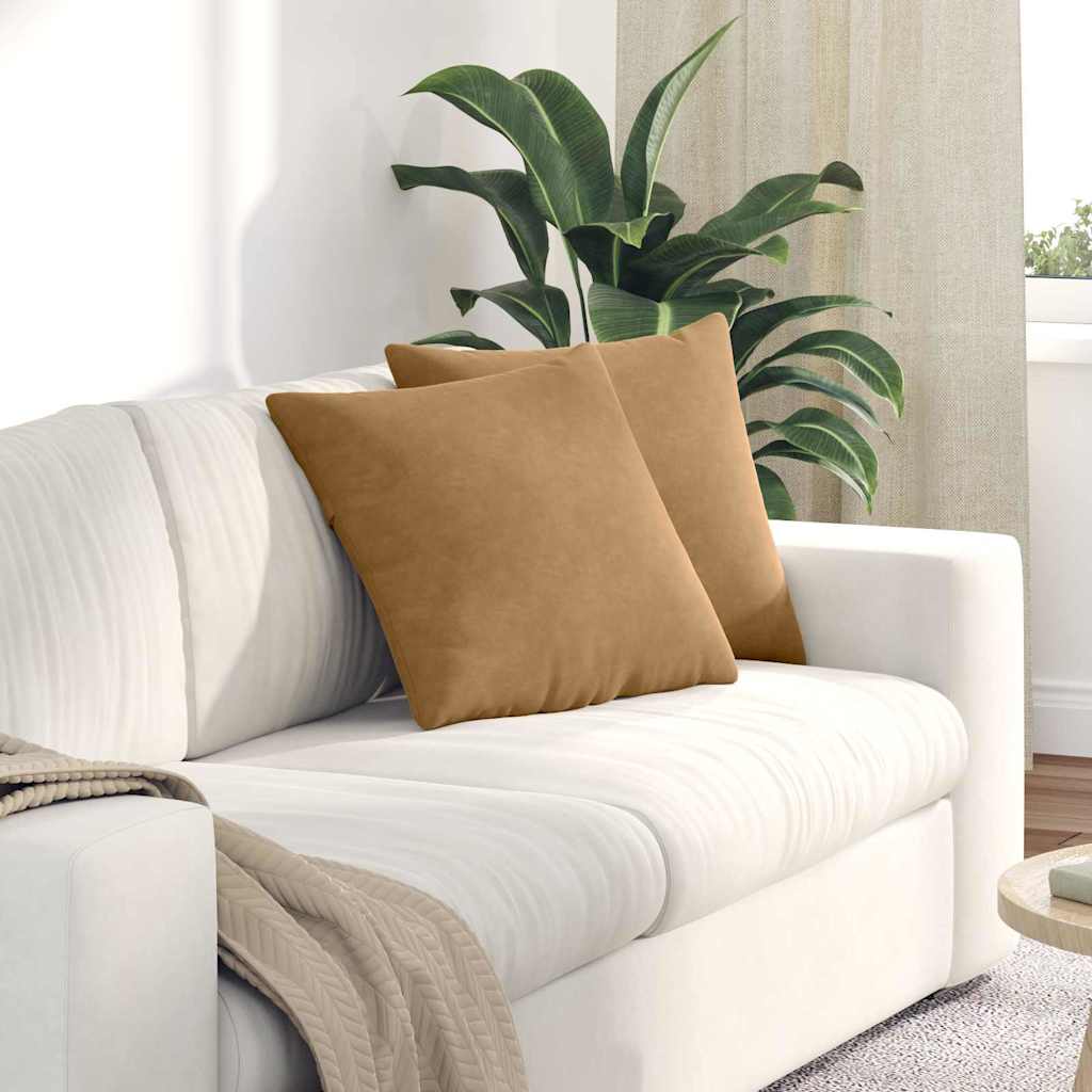 Sofa Kussens 2 stuks Bruin 45 x 45 cm Cordstof is nu te koop bij PeponiXL, paradijselijk wonen!