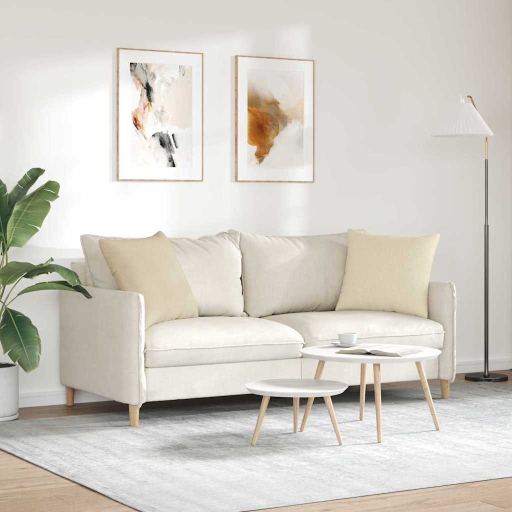 Sofa Kussens 2 stuks Crème 50 x 50 cm Stof is nu te koop bij PeponiXL, paradijselijk wonen!