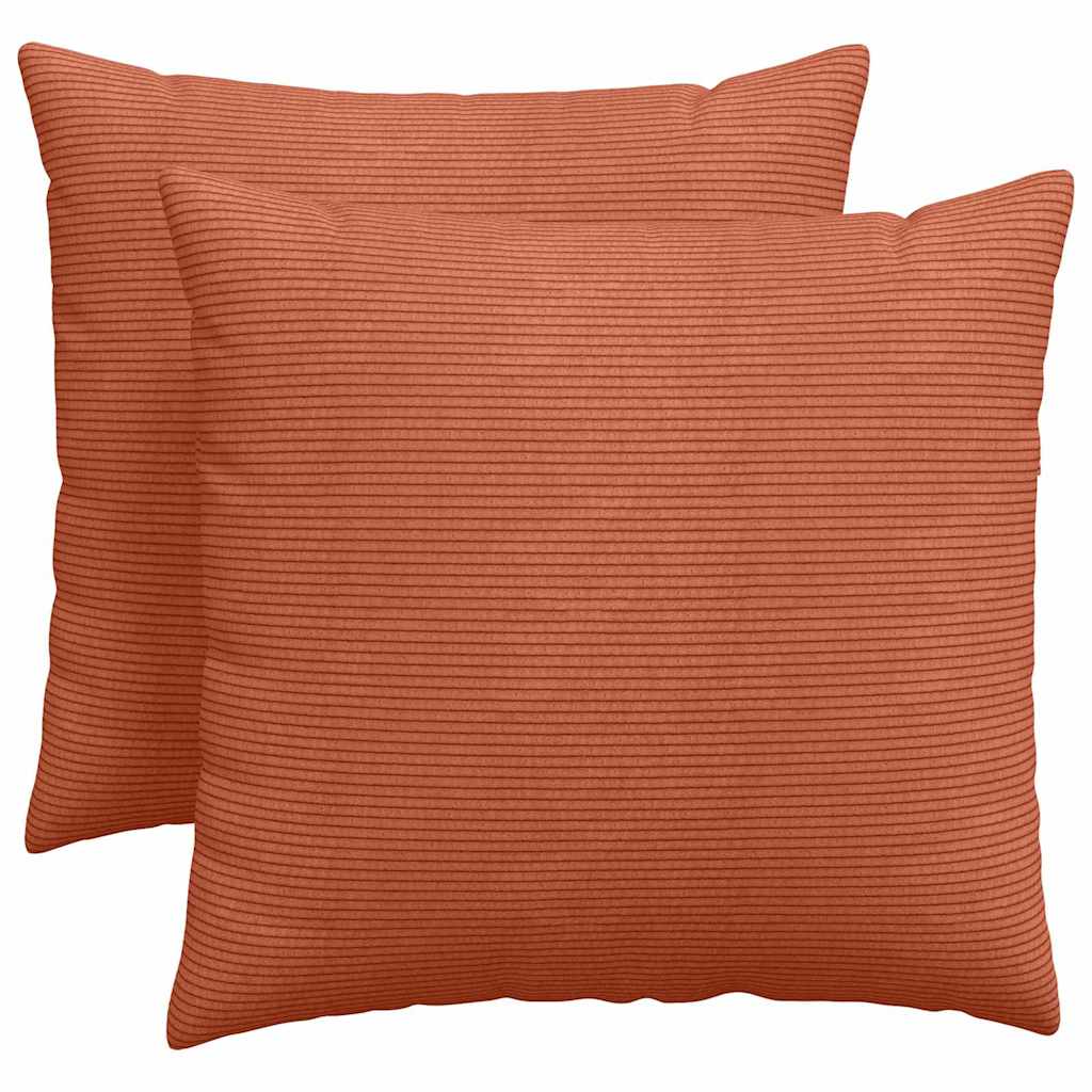 Sofa Kussens 2 stuks Rood-oranje 50 x 50 cm Cordstof is nu te koop bij PeponiXL, paradijselijk wonen!