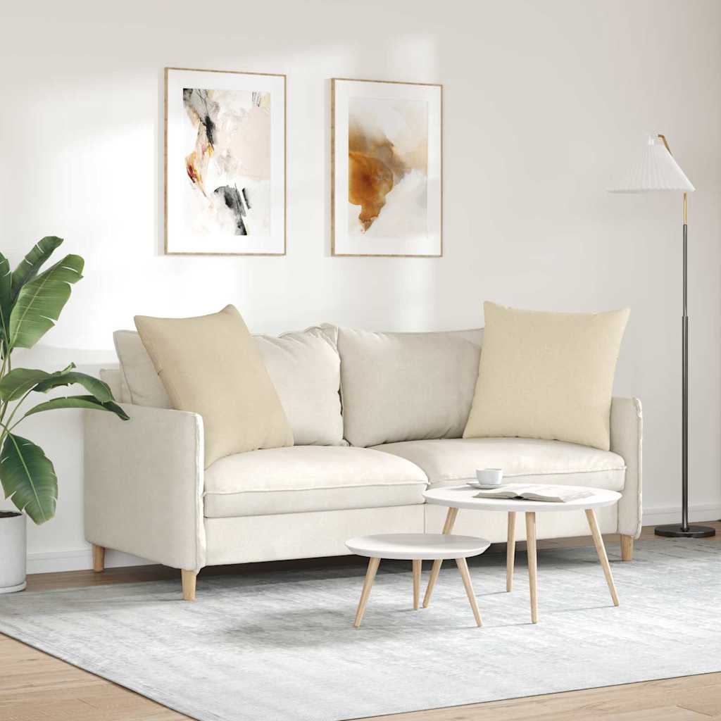 Sofa Kussens 2 stuks Crème 60 x 60 cm Stof is nu te koop bij PeponiXL, paradijselijk wonen!