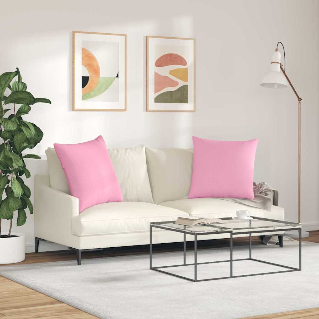 Sofa Kussens 2 stuks Roze 60 x 60 cm Stof is nu te koop bij PeponiXL, paradijselijk wonen!