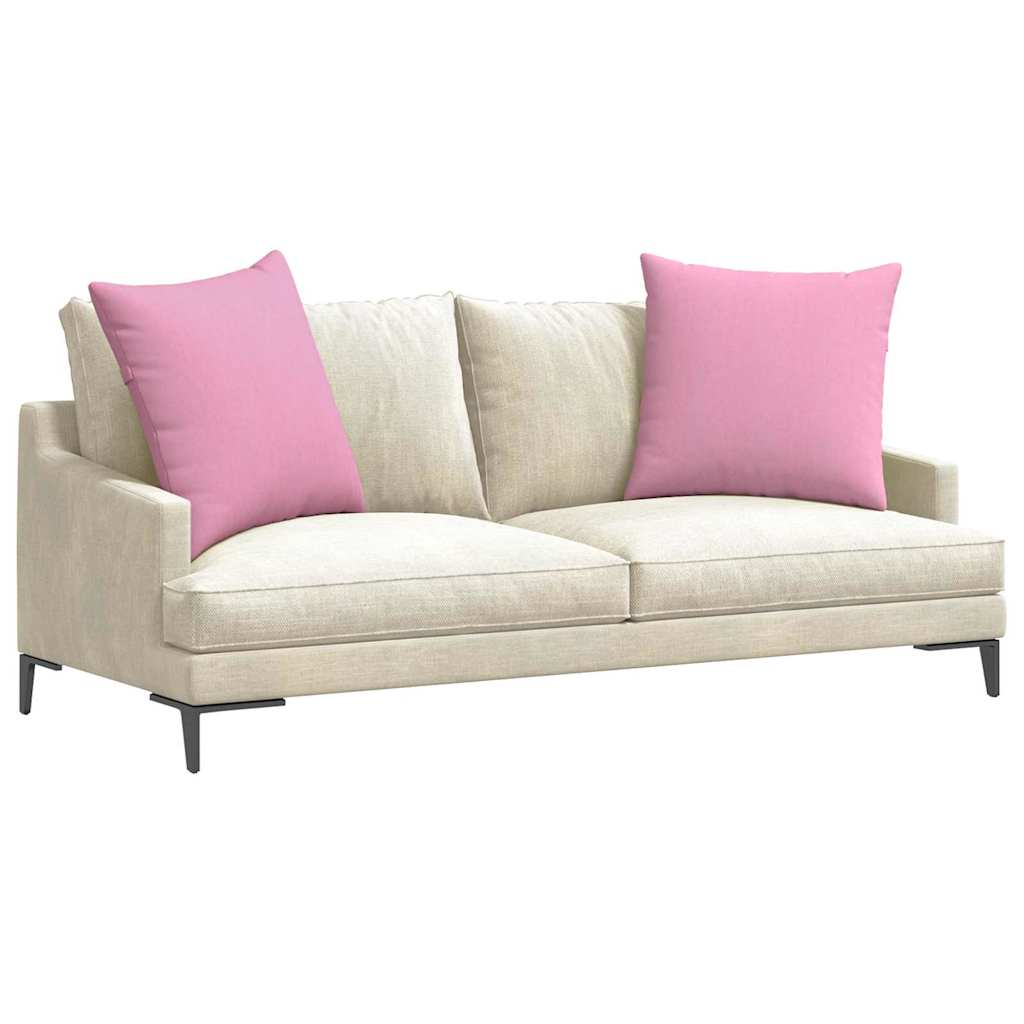 Sofa Kussens 2 stuks Roze 60 x 60 cm Stof is nu te koop bij PeponiXL, paradijselijk wonen!