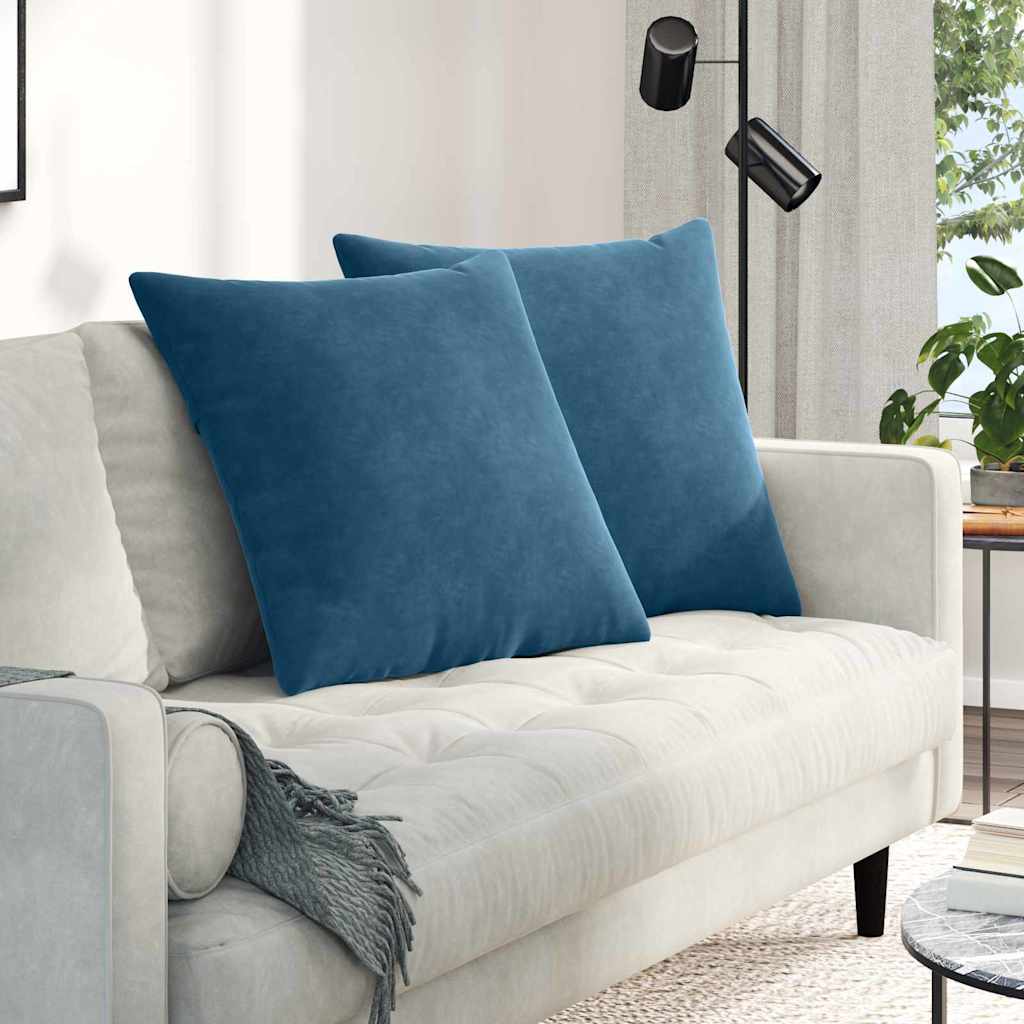 Sofa Kussens 2 stuks Blauw 60 x 60 cm Cordstof is nu te koop bij PeponiXL, paradijselijk wonen!