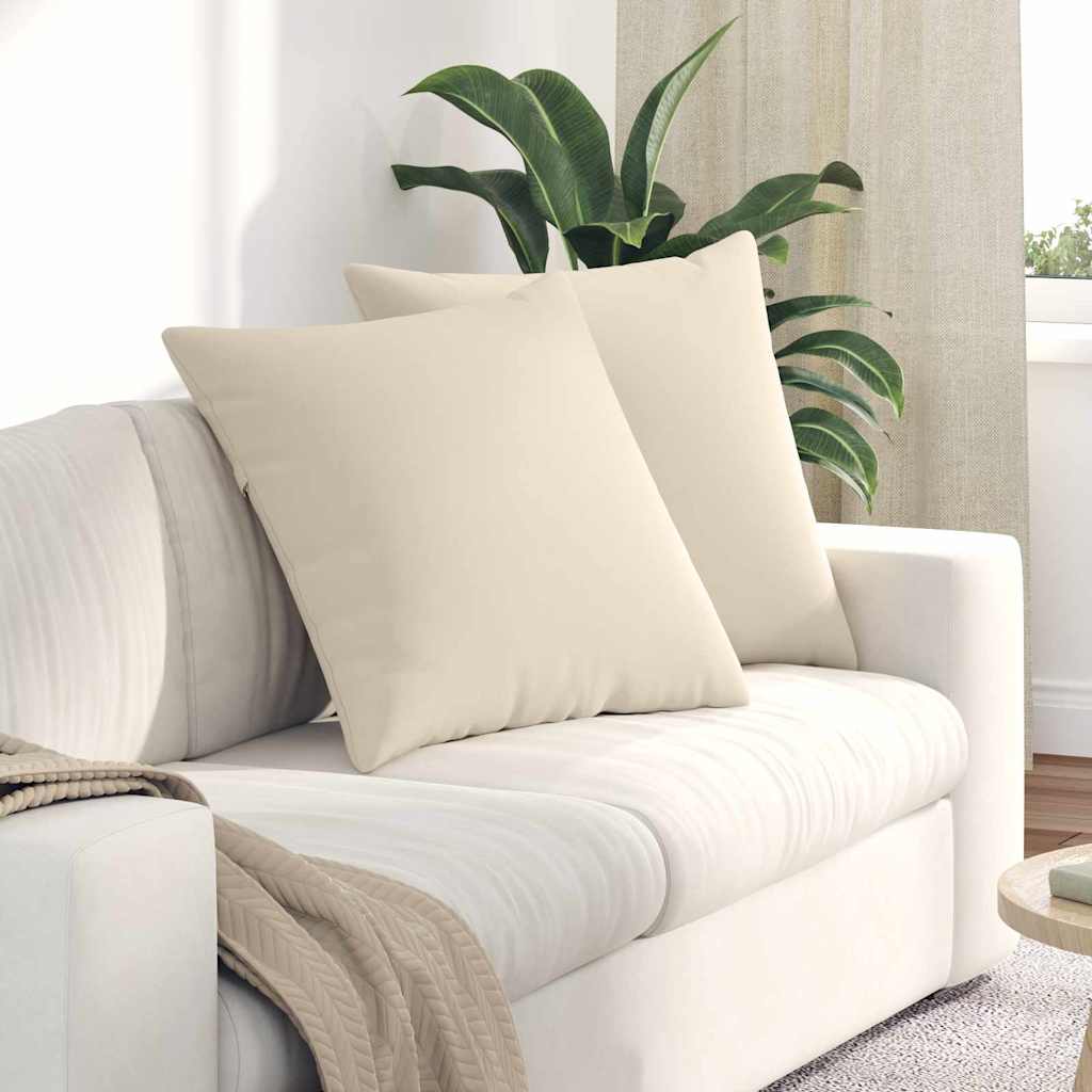 Sofa Kussens 2 stuks Beige 60 x 60 cm Stof is nu te koop bij PeponiXL, paradijselijk wonen!