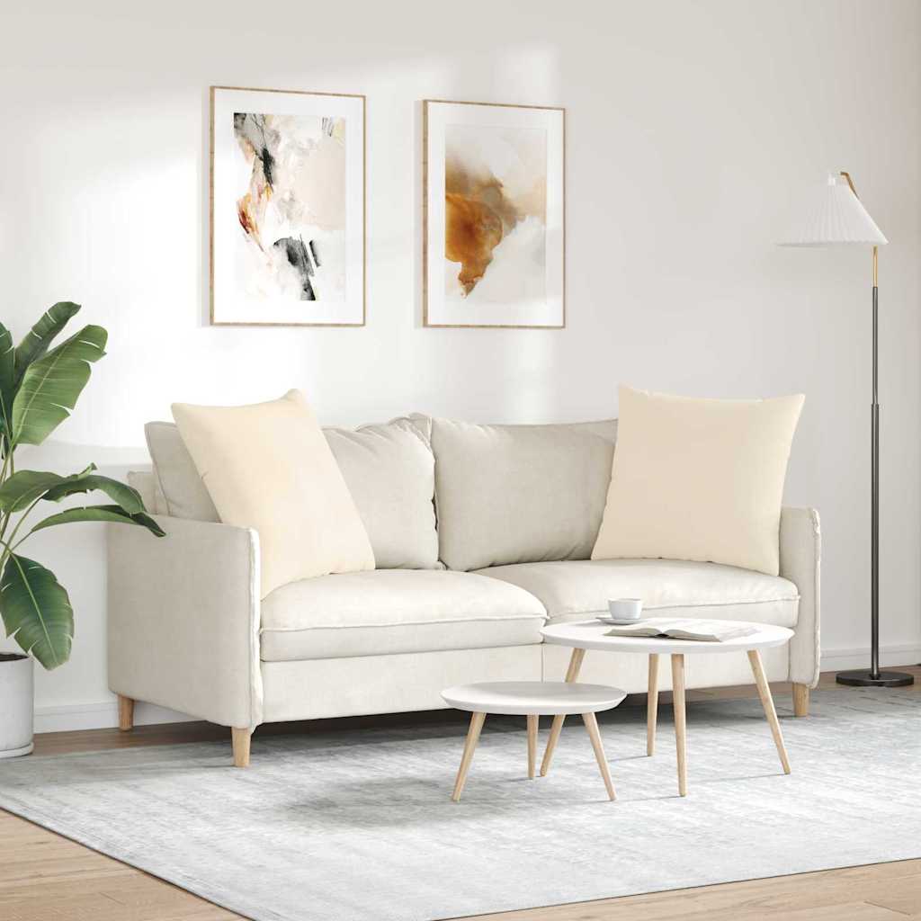 Sofa Kussens 2 stuks Beige 60 x 60 cm Stof is nu te koop bij PeponiXL, paradijselijk wonen!