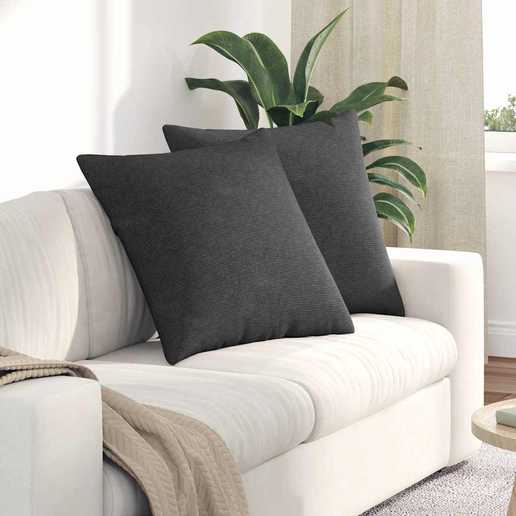 Sofa Kussens 2 stuks Donkergrijs 60 x 60 cm Cordstof is nu te koop bij PeponiXL, paradijselijk wonen!