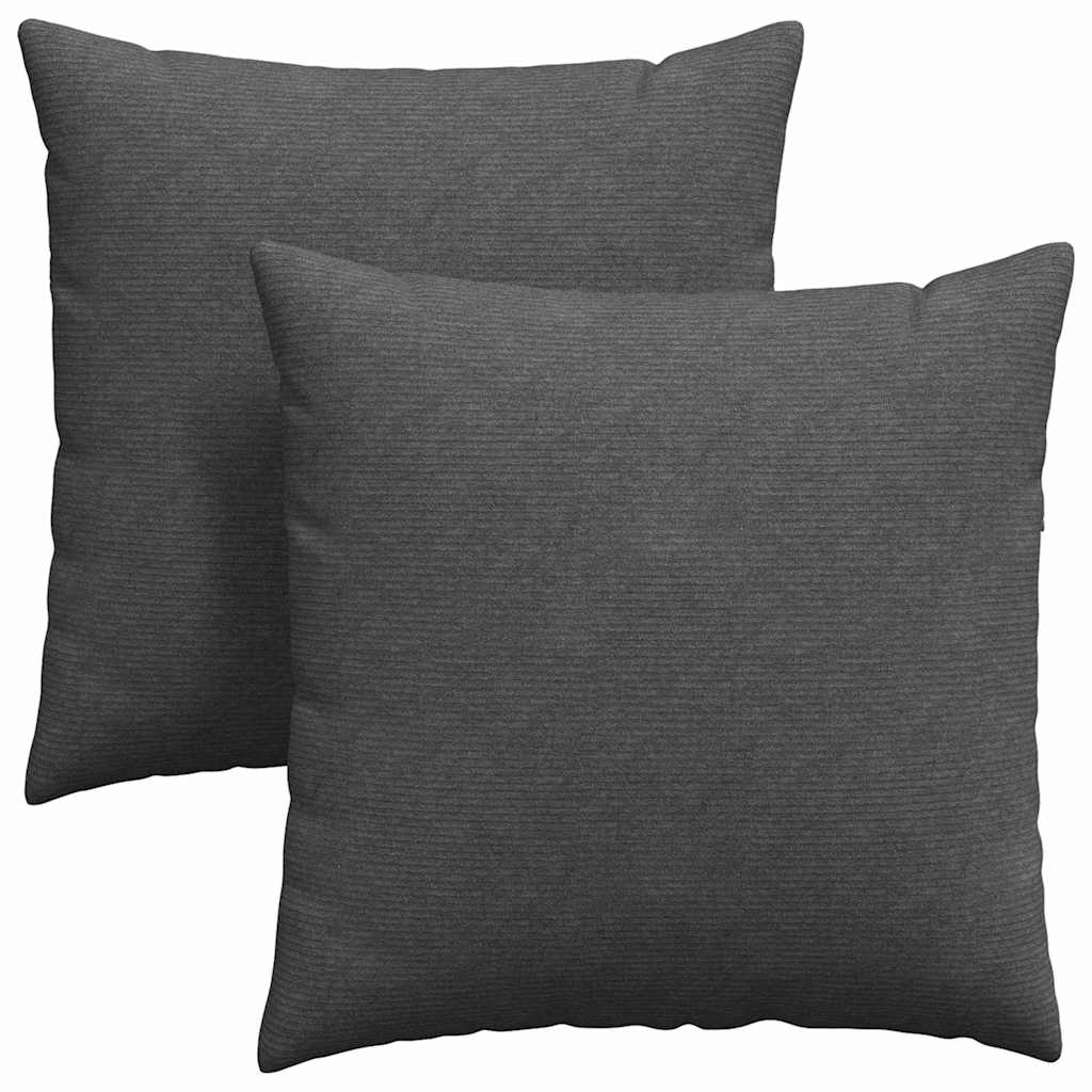 Sofa Kussens 2 stuks Donkergrijs 60 x 60 cm Cordstof is nu te koop bij PeponiXL, paradijselijk wonen!