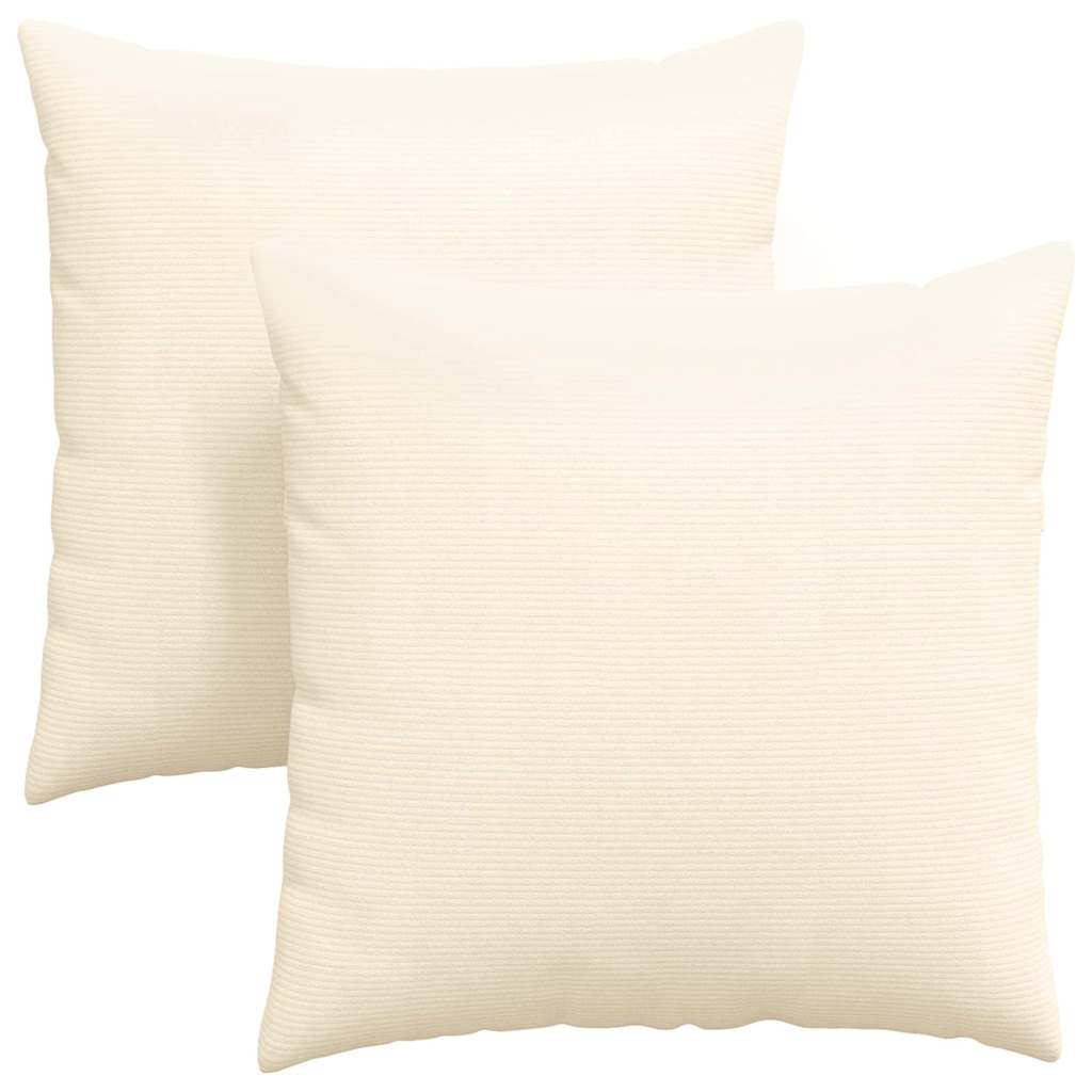 Sofa Kussens 2 stuks Crème 60 x 60 cm Cordstof is nu te koop bij PeponiXL, paradijselijk wonen!