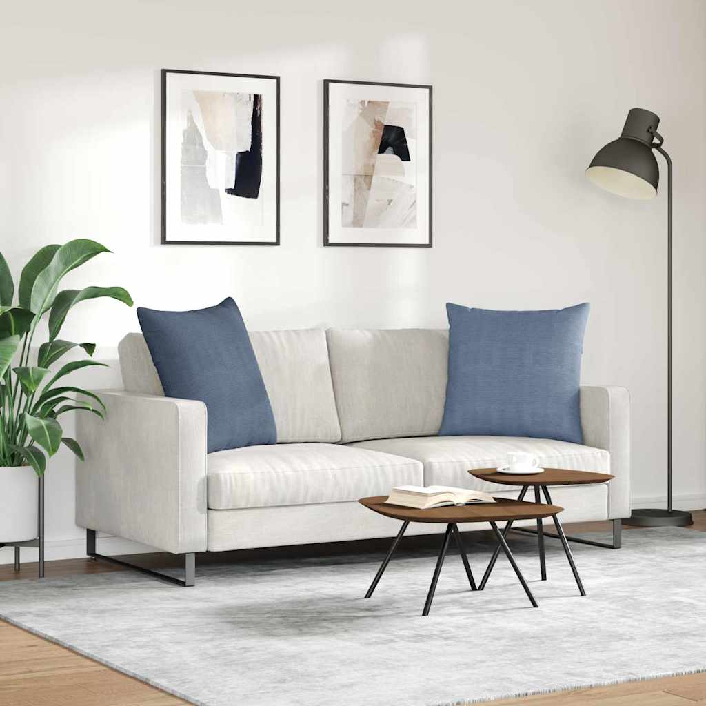 Sofa Kussens 2 stuks Blauw 60 x 60 cm Cordstof is nu te koop bij PeponiXL, paradijselijk wonen!