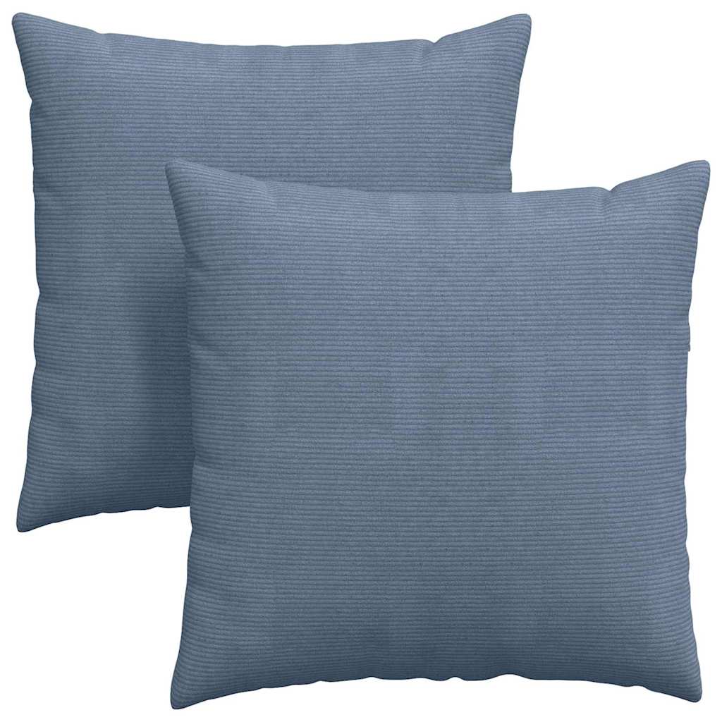 Sofa Kussens 2 stuks Blauw 60 x 60 cm Cordstof is nu te koop bij PeponiXL, paradijselijk wonen!