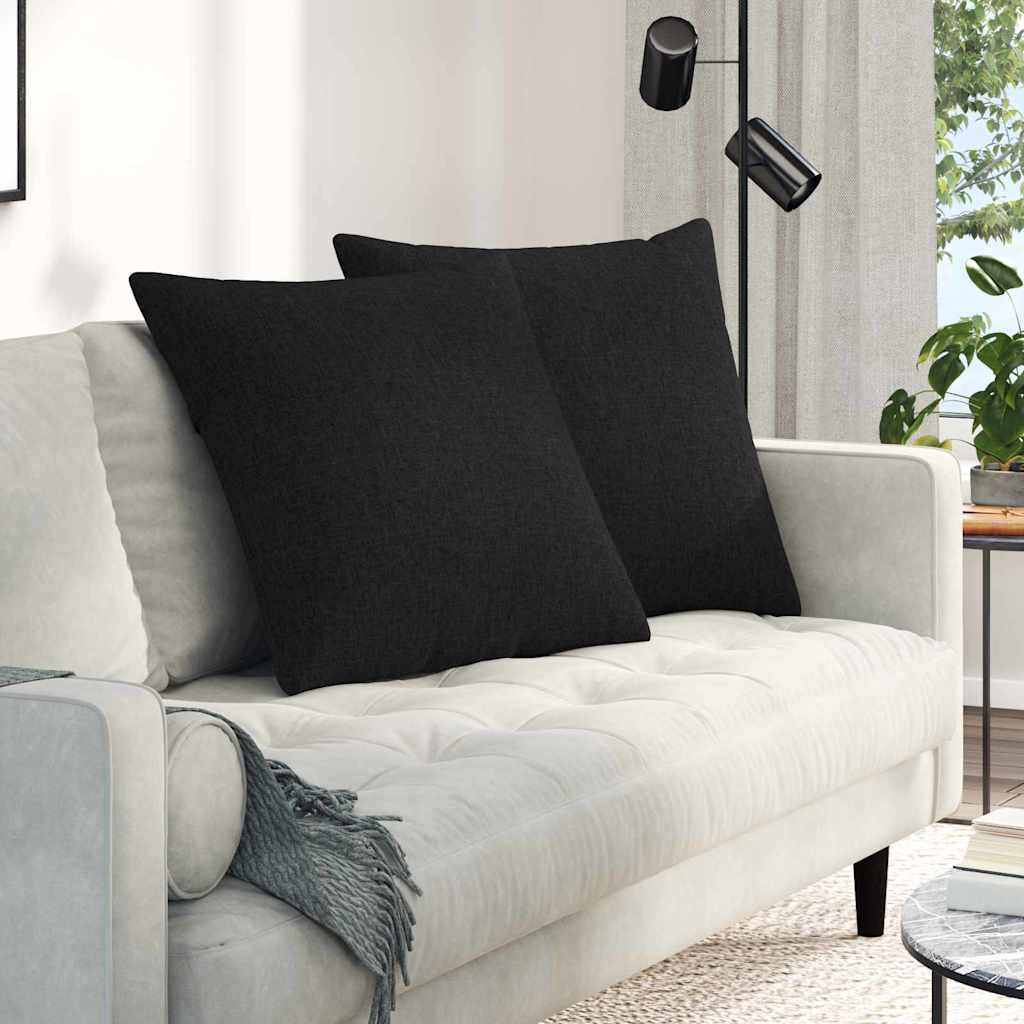 Sofa Kussens 2 pcs Zwart 80 x 80 cm Stof is nu te koop bij PeponiXL, paradijselijk wonen!