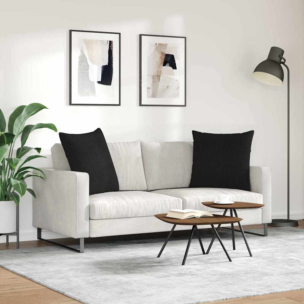 Sofa Kussens 2 pcs Zwart 80 x 80 cm Stof is nu te koop bij PeponiXL, paradijselijk wonen!
