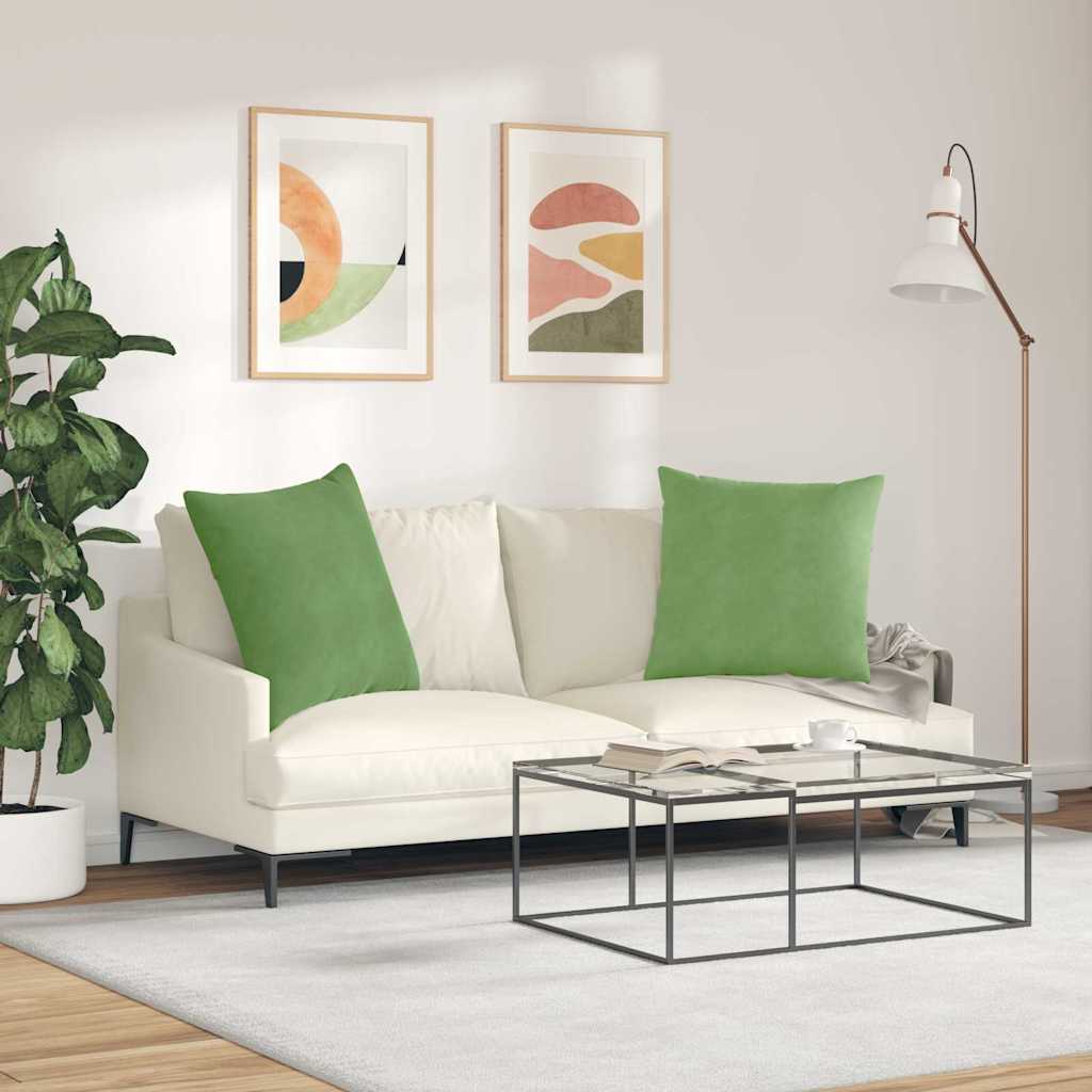 Sofa Kussens 2 stuks Lichtgroen 80 x 80 cm Cordstof is nu te koop bij PeponiXL, paradijselijk wonen!
