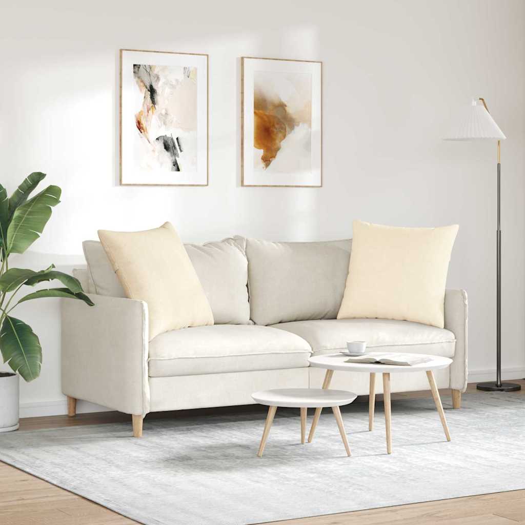 Sofa Kussens 2 stuks Crème 80 x 80 cm Cordstof is nu te koop bij PeponiXL, paradijselijk wonen!
