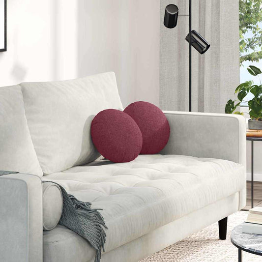 Zitkussens 2 pcs Wijnrood Ø30 x 13 cm Stof is nu te koop bij PeponiXL, paradijselijk wonen!